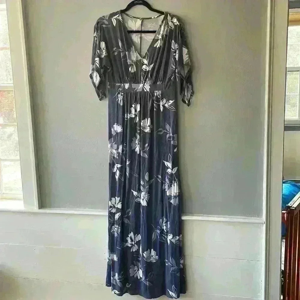 Isabel Maternity Dress S Floral V Neck Maxi Long Womens size Small